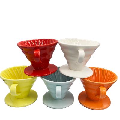 China Factory stocked wholesale ceramic coffee mug set V60 coffee cup coffee filter mug for 1-4cups for sale