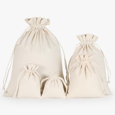 China AZO Free Factory Custom Solid Color Canvas Cotton Coffee Bean Drawstring Storage Bag for sale