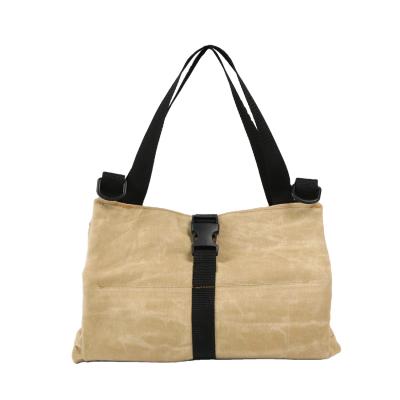 China AZO free & New and durable fashion design strong multi-layer zipper waxed tool bag made in canvas factory for sale