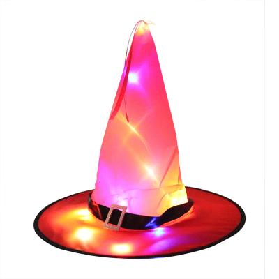 China Cloth Factory Direcct Adult LED Halloween Wirzard Witch Hat Women Halloween Cosplay Party for sale