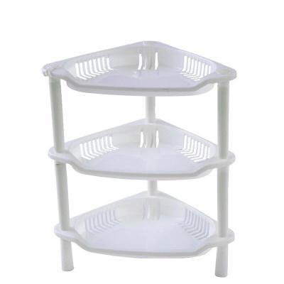 China Living Room Bathroom Kitchen Factory Direct Sale Bathroom Corner Shelf Plastic Storage Rack Organizer for sale