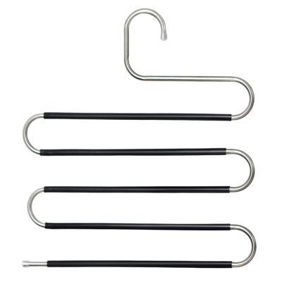 China 5 Layers Hangers S Shape Eco-friendly Material Hanger Pants Magic Stainless Steel Space Saver Wardrobe Clothing Hangers for sale