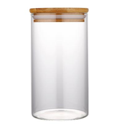 China Kitchen Endurable Item Top Grade Clear Glass Food Jars With Lids for sale