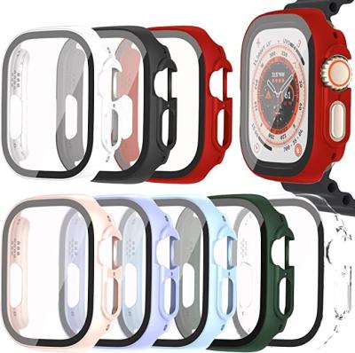 China PC Case Factory PC Protective Case For Apple Watch Ultra 49mm With Tempered Glass Screen Protector Waterproof Anti-fog Case for sale