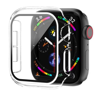 China PC Case 9H Tempered Glass Screen Protector with Hard Case Designed for Apple Watch SE/Series 6/5/4 40/44mm Cover for sale