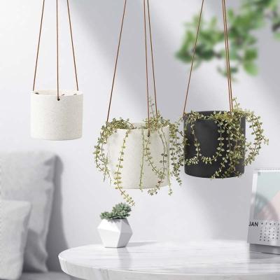 China White Ceramic Matt Large Flower Pots Indoor Hanging Planter Flower Pot For Balcony for sale