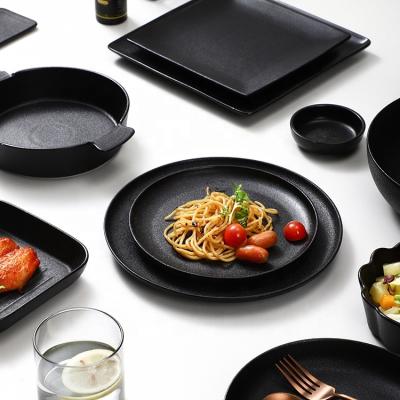 China Custom Cheap Reusable Plate Set Ceramic Dinner Plate Set Ceramic Dinner Crockery for sale