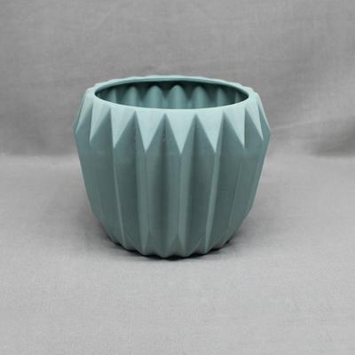 China New design handmade ceramic green round flower pot price with multi-color for sale