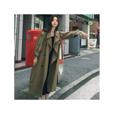 China Viable High Quality Women Long Double Breasted Ditch Coat for sale