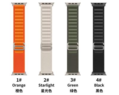 China New Polyester Nylon Braided Sports Fabric Alpine Buckle Watchband For Apple Watch Ultra 45/49mm For Iwatch 8 Series 7 Strap for sale