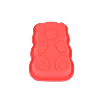 China Non Viable Cartoon Bear Stick Mold Cake Silicone Baking Mold Form Small Liner Mini Cake Baking Cake Mold for sale