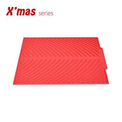 China Sustainable Silicone Draining Mat Drainer Mat For Dish Drying Non Slip Heat Resistant Mat Kitchen Accessories for sale