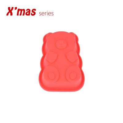 China Non Viable Cartoon Bear Stick Mold Cake Silicone Baking Mold Form Small Liner Mini Cake Baking Cake Mold for sale