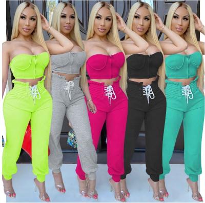 China Wholesale Custom Solid Color QUICK DRY Pants Plus Casual Outfit Two Size Sportswear 2 Piece Women Set Women Clothing for sale