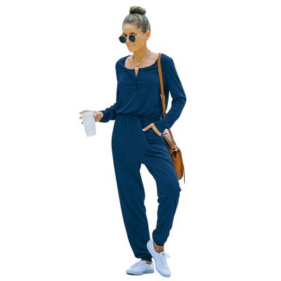 China Fashion QUICK DRY Slim Elegant Casual Suit Print Sales Long Sleeve Woman Overalls for sale