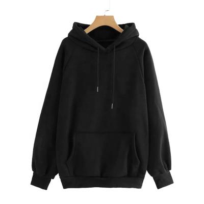 China Affordable Anti-wrinkle New Arrival Premium Women's Long Sleeve Black Hoodies In Bulk for sale