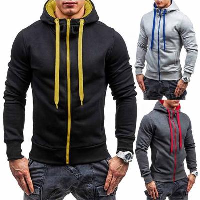 China Manufacturer Anti-Shrink Oversized Sheer Color Zipper Up Slim Fit Cotton Poly Men's Hoodies for sale