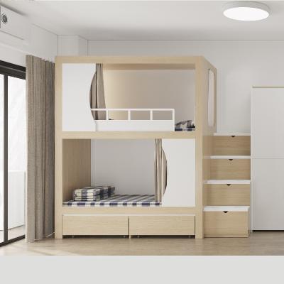 China Multifunción Single Capsule Pod Twin Loft Dormitorio de la escuela cama con escaleras Escritorio y debajo del tobogán en venta