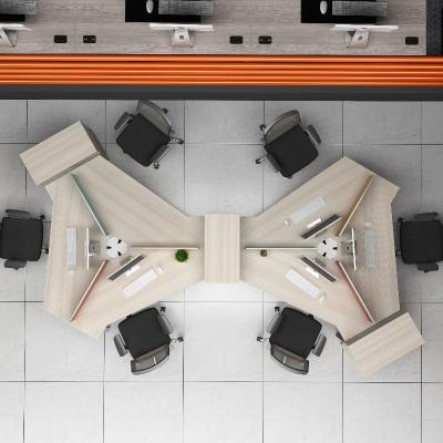 China Modern design simple fashion abnormal desk to six-seat office furniture for sale