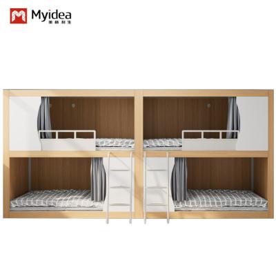 China Youth-Friendly Twin Steel and Wood Bunk Bed for Dormitory or Loft Apartment for sale