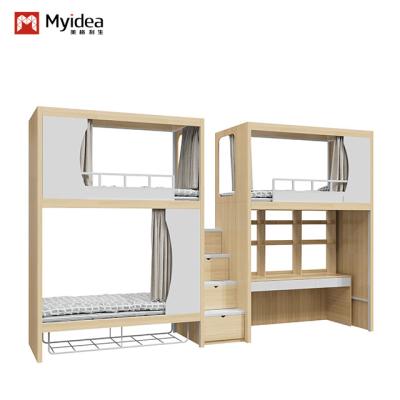 China Modern Design Easy Assembly Bunk Beds With Cabinet For Student Dormitory for sale