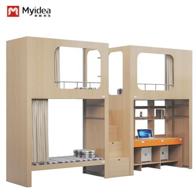 China Military Bunk Bed With Storage Cabinet Wood 4600 X 900 X 2400mm for sale