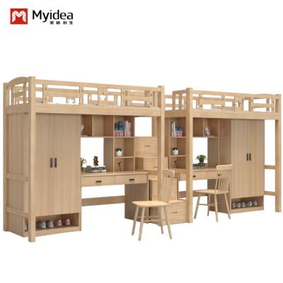 China High safety performance student dormitory furniture wooden products on the bed under the table for sale