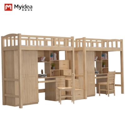 China Muebles de dormitorio de estudiantes de diseño moderno, certificados ISO9001 cama y escritorio de madera en venta