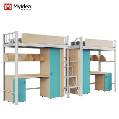 China Stable and Durable ISO9001 Certified Bunk Bed with Desk for Student Dormitory Furniture for sale