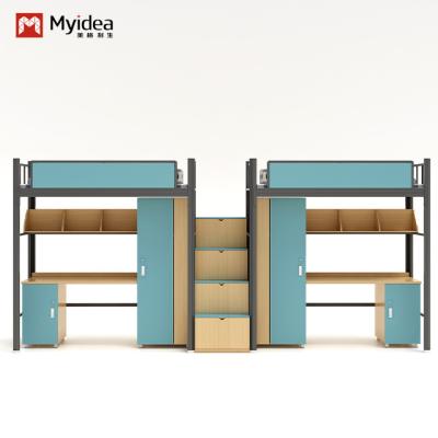 China ODM Service Student Bunk Bed With Stairs And Desk For School Dormitory for sale