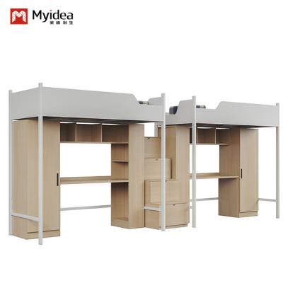 China Beautiful and practical student apartment bed made of wood and metal material for sale