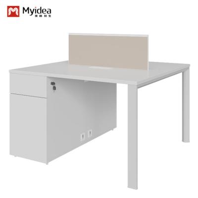 China Modern Four-Person Office Desk With Locked File Cabinet for sale