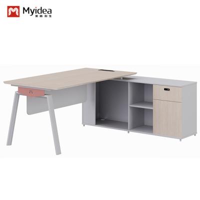 China Foshan factory Myidea Modern 4 Person Office Furniture Workstation Table With Metal Leg , Staff Executive Modern Office Workstation Desk for sale