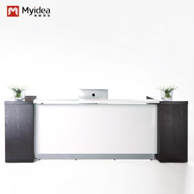 China Modern and Contemporary Office Furniture Reception Desk in silver and white with Myidea Furniture for sale