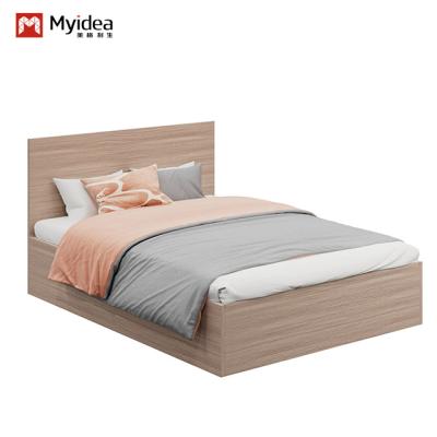 China Modern Design Plate Type Single Bed for Hotels Apartments Homestays Queen King Sizes Available in Metal Wood for Bedrooms Rooms by Myidea for sale