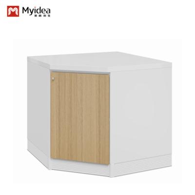 China Gabinete de almacenamiento de esquina de madera de dos niveles personalizable Diseño de puerta única para cocina y comedor en venta