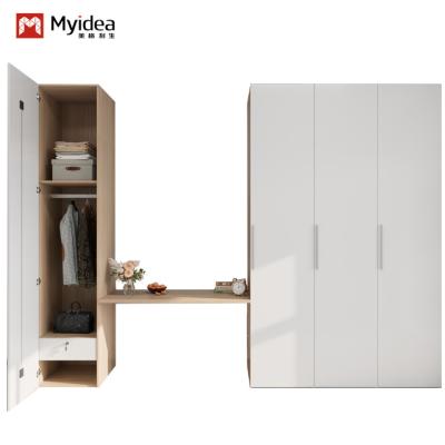 China Contemporary Bedroom Furniture Modern Simple Design Metal Wardrobe With Hanging Rod Ample Storage Spaces Middle Desk Living Room for sale