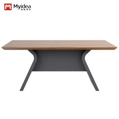 China Modern Luxury Wood Tea Table Set para sala de estar e escritório versátil cor escura com mesas de café de grãos de madeira à venda