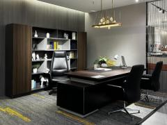 Industrial style office, calm and atmospheric wooden style