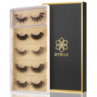 China Long Natural DYSILK 5 Pairs Mixed Lashes 6D Faux Mink Eyelashes 5 Styles False Eyelashes Natural Fluffy Tapered Long False Eyelashes Extension for sale