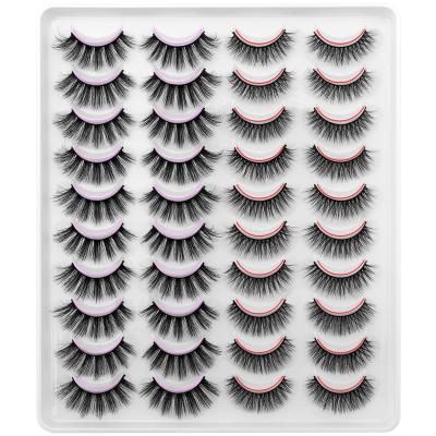 China 20 Pairs Mixed 6D Mink False Eyelashes Lashes Look False Eyelashes Extension Natural False Eyelashes Packaging Handmade for sale