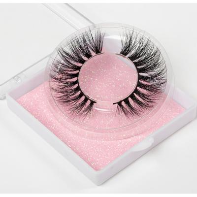 China Long Natural Mink Eyelashes 1pair with pink package for sale