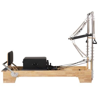 China Low Price White Maple Wood Ready To Ship Half-Size Pilates Reformer Home Gym Fitness Equipment For Women for sale