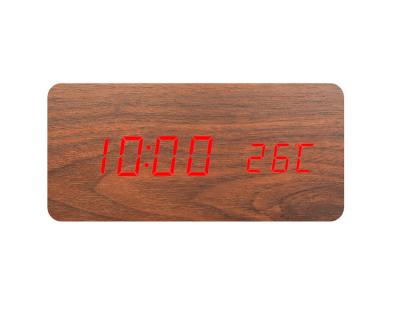 China Wooden Desktop Calendars Digital Scale-Shapped And Analog-Digital Clock Led Temperature Alarm Clock for sale