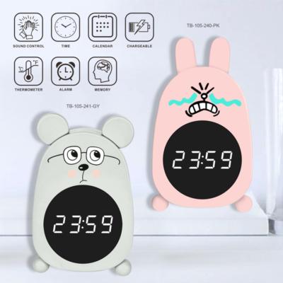 China Classy Lovely and Cute Mini Digital Alarm Clock Rechargeable Battery Inserted with Metal Case Animal Clock for sale