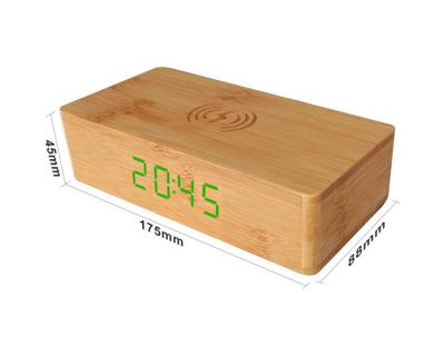 China Calendars Desktop Digital Alarm Clock With Phone Charger Wireless Charging Alarm Clock for sale