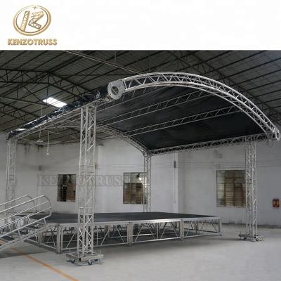 China Events Customized Outdoor Aluminum Curved Roof Truss Stage For Sale for sale