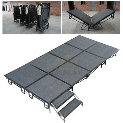 China Foldable Cheap Portable Step Steel Folding Mobile Stage Platform for sale