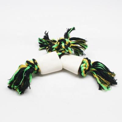 China Hot Selling Real Dogs Durable Dental Dog Chew Cow Bones With Rope Dog Toy Pet for sale