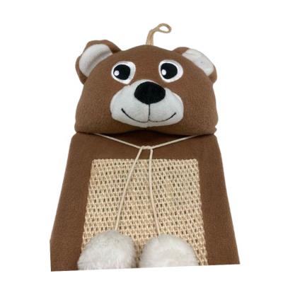 China Realistic Cats Peffiti Bear Cat Toys Cat Claw Scratcher Pad With Sisal Rope for sale